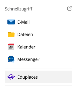 IServ Navigationsleiste mit hervorgehobenem Eduplaces Reiter